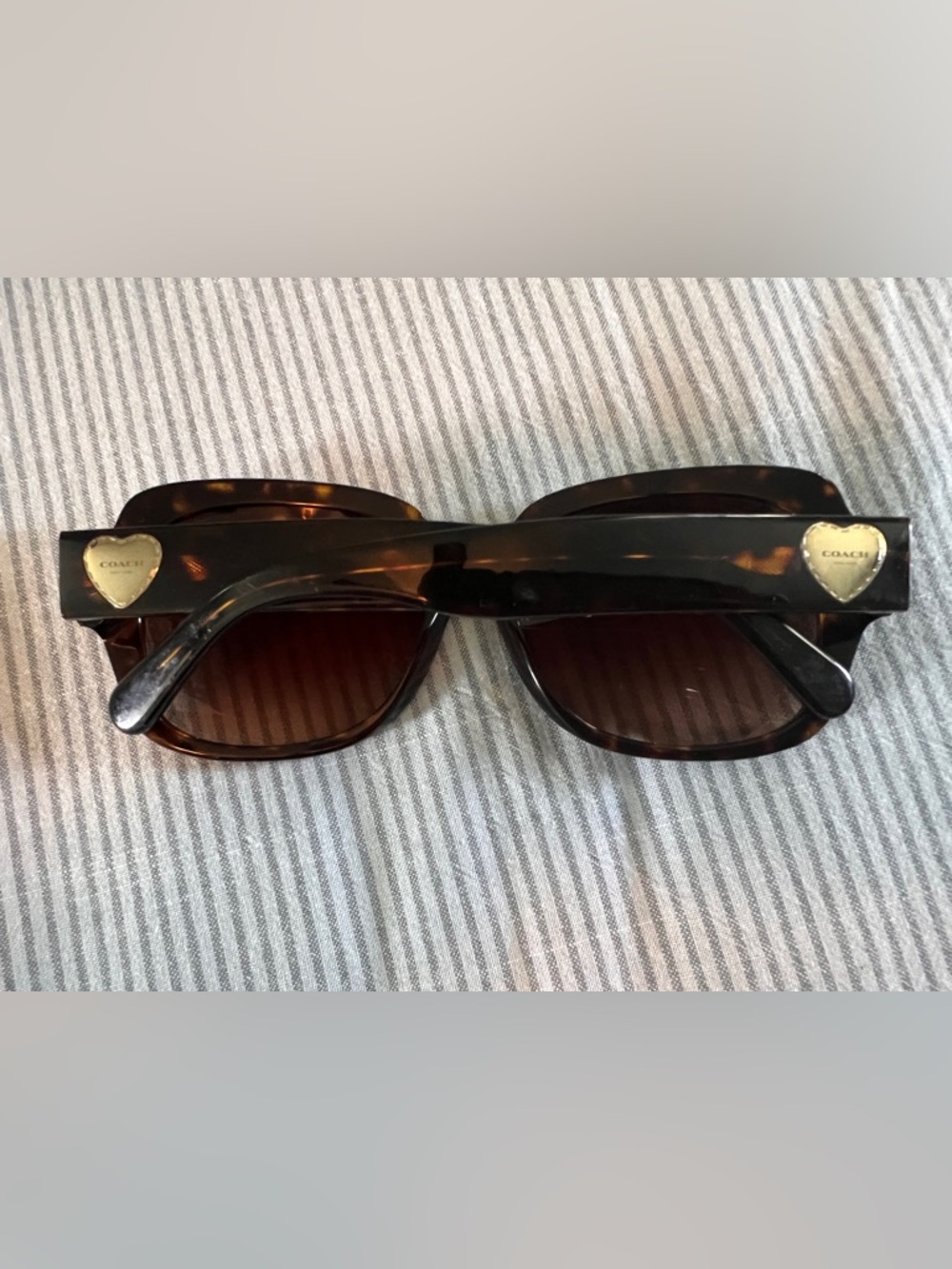 COACH Women's Tortoise Frame Sunglasses with Brown Lenses - Picture 4 of 15